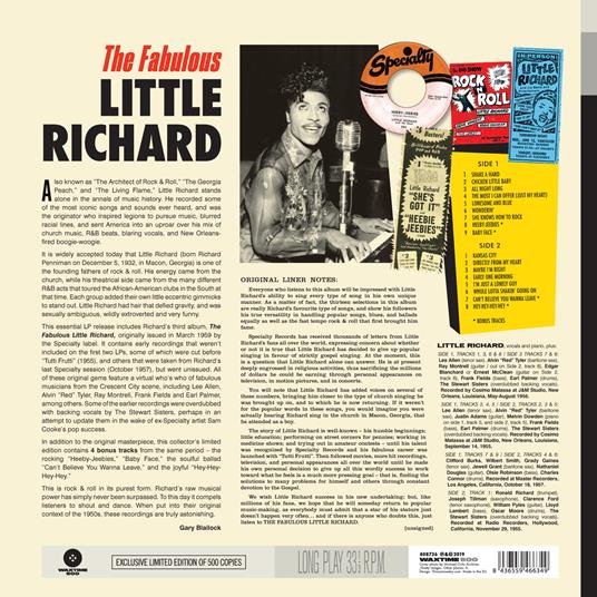 The Fabulous Little Richard (Limited 180 gr. Edition) - Vinile LP di Little Richard - 2