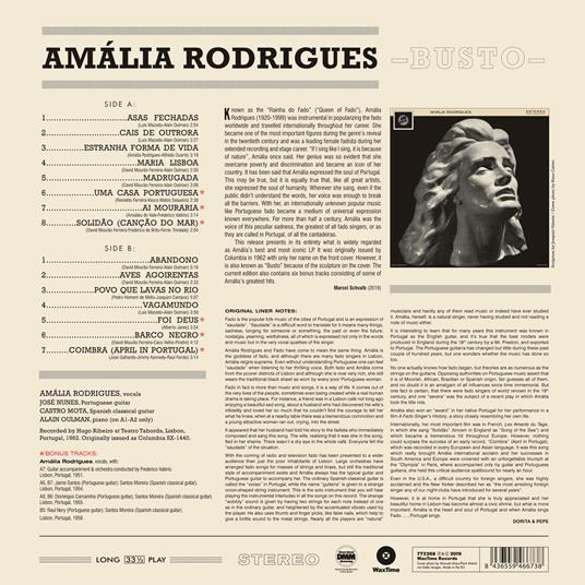 Busto (with Bonus Tracks) - Vinile LP di Amalia Rodrigues - 2