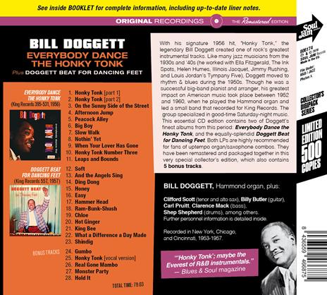 Everybody Dance the Honky Tonk - Doggett Beat for Dancing Feet - CD Audio di Bill Doggett - 2