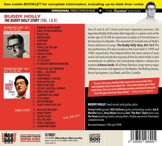 The Buddy Holly Story vols. I & II - CD Audio di Buddy Holly - 2
