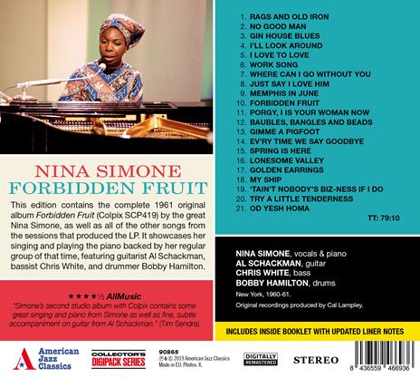Forbidden Fruit. The Complete Session - CD Audio di Nina Simone - 2