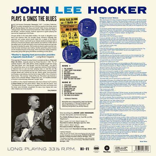 Plays And Sings The Blues - Vinile LP di John Lee Hooker - 2