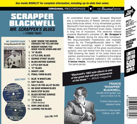 Mr. Scrapper's Blues - CD Audio di Scrapper Blackwell - 2
