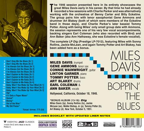 Boppin' the Blues - CD Audio di Miles Davis - 2