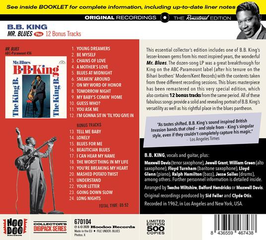Mr. Blues (with Bonus Tracks) - CD Audio di B.B. King - 2