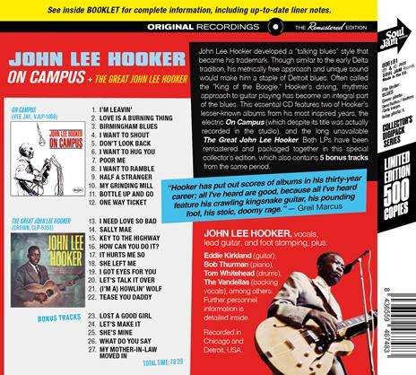 On Campus - The Great John Lee Hooker - CD Audio di John Lee Hooker - 2
