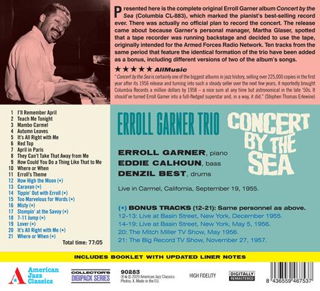 Concert by the Sea (Digipack) - CD Audio di Erroll Garner - 2