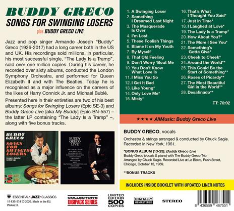 Songs for Swinging Losers - Buddy Greco Live - CD Audio di Buddy Greco - 2