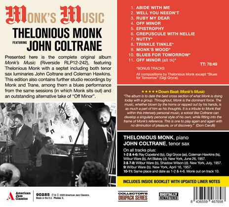 Monk's Music (Digipack) - CD Audio di Thelonious Monk - 2