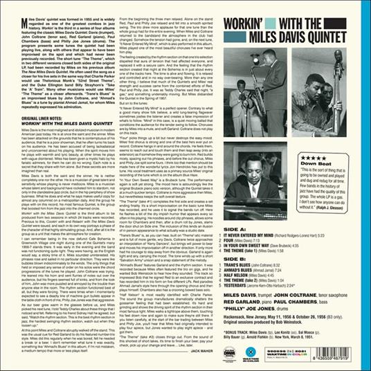 Workin' With The Miles Davis Quintet - Vinile LP di Miles Davis - 2