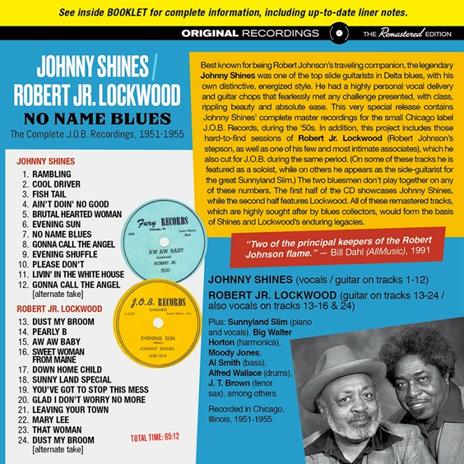 The Complete J.O.B Recordings 1951-1955 - CD Audio di Robert Lockwood Jr.,Johnny Shines - 2