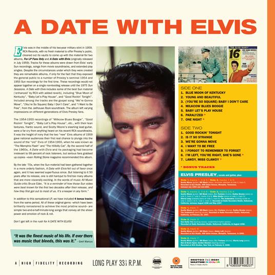 A Date with Elvis (Orange Coloured Vinyl) - Vinile LP di Elvis Presley - 2