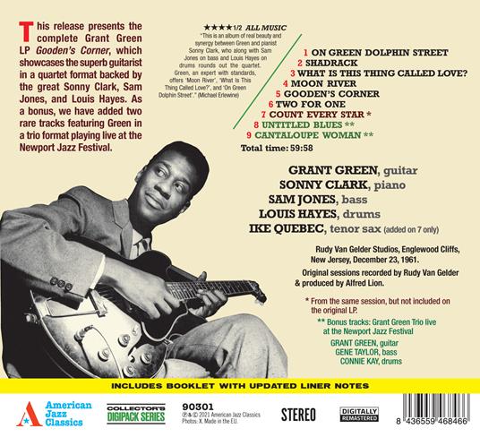 Gooden's Corner (with 3 Bonus Tracks) - CD Audio di Grant Green - 2