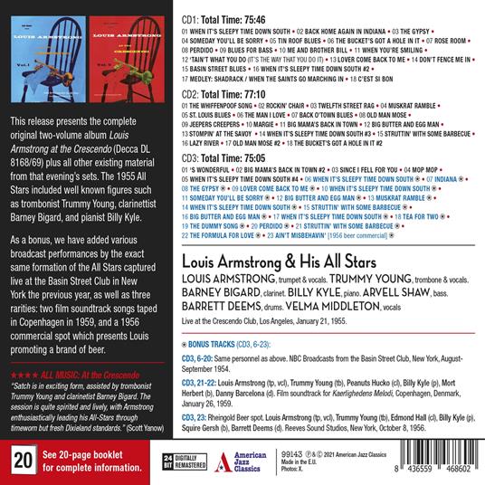 At The Crescendo 1955 - Complete Edition - CD Audio di Louis Armstrong - 2