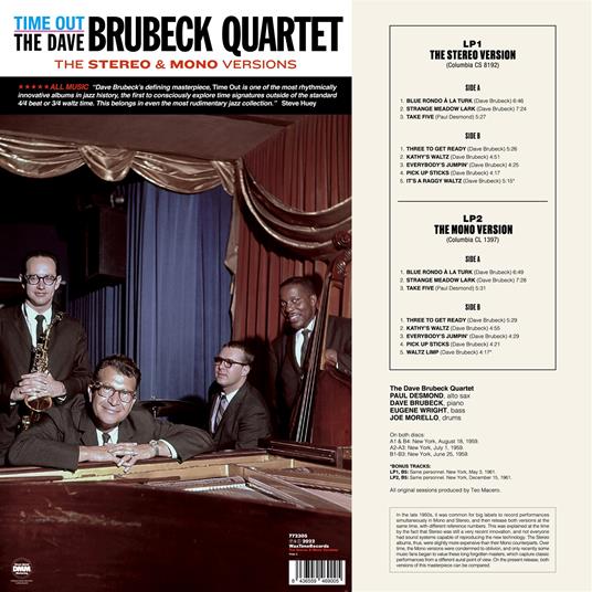 Time Out - The Stereo & Mono Version - Vinile LP di Dave Brubeck - 2