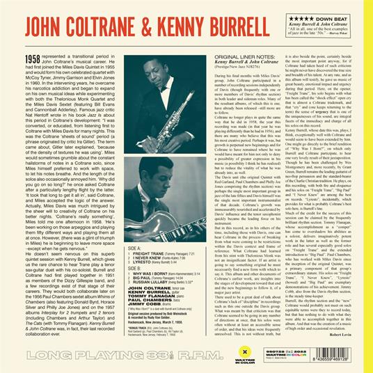 John Coltrane & Kenny Burrell (Yellow Vinyl) - Vinile LP di Kenny Burrell,John Coltrane - 2