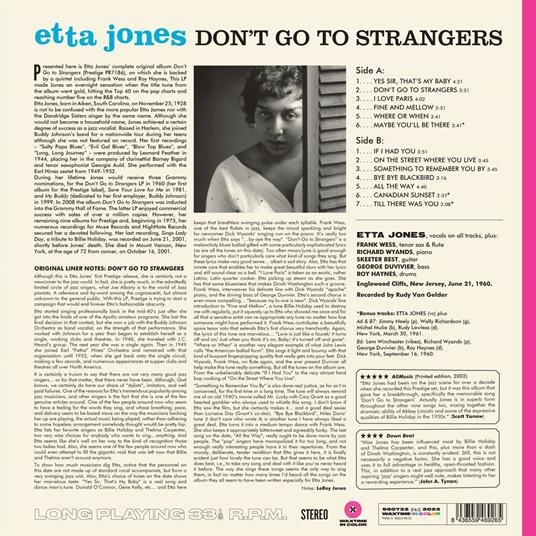 Don't Go To Strangers (Blue Vinyl) - Vinile LP di Etta Jones - 2