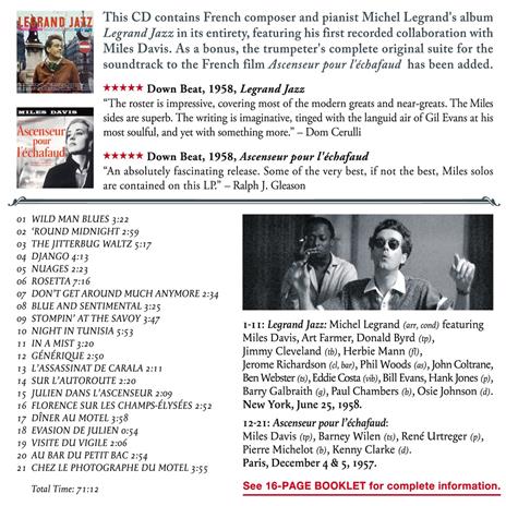 Legrand Jazz Ascenseur Pour L'Echafaud (Colonna Sonora) - CD Audio di Miles Davis - 2