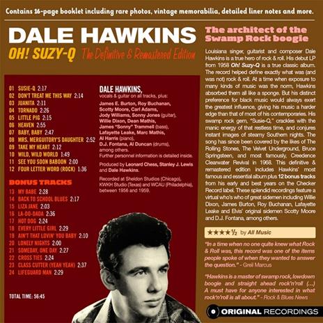 Oh! Suzy Q (with 12 Bonus Tracks) - CD Audio di Dale Hawkins - 2