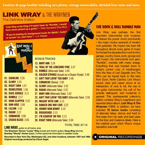 The Definitive Edition (with 16 Bonus Track) - CD Audio di Link Wray - 2