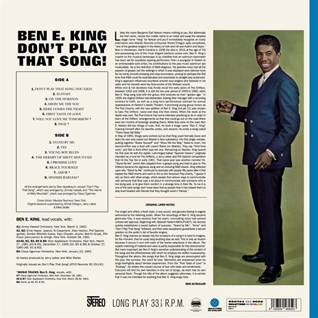 Don't Play That Song! (Limited Edition Red Vinyl) - Vinile LP di Ben E. King - 2