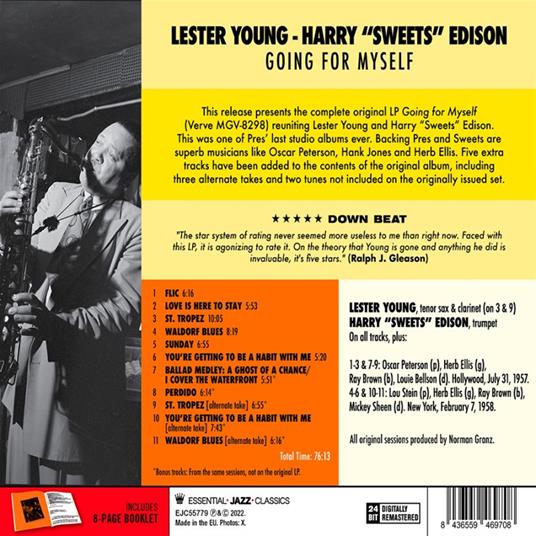 Going For Myself (+ 5 Bonus Track) - CD Audio di Lester Young - 2
