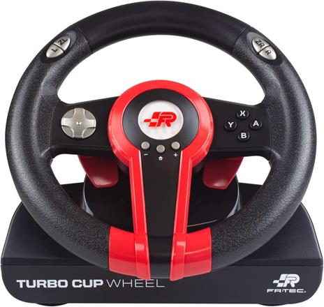 Blade Turbo cup, Sterzo + Pedali, Nintendo Switch, Nintendo Switch Lite, PC, D-pad, 180°, Cablato, Nero, Rosso