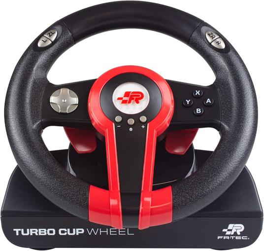 Blade Turbo cup, Sterzo + Pedali, Nintendo Switch, Nintendo Switch Lite, PC, D-pad, 180°, Cablato, Nero, Rosso