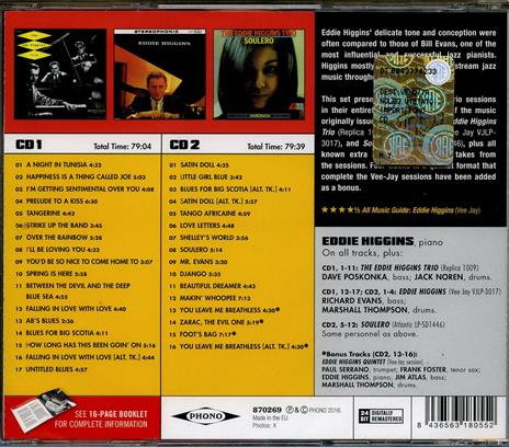 Great Trio Sessions - CD Audio di Eddie Higgins - 2