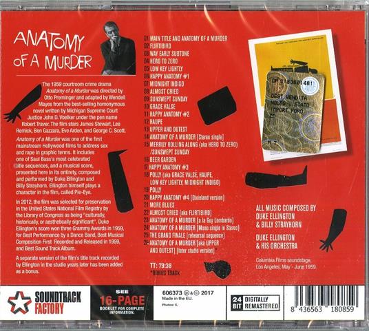 Anatomy of a Murder (Colonna sonora) (Remastered) - CD Audio di Duke Ellington - 2