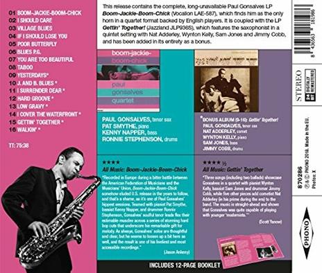 Boom Jackie - Boom Chick - CD Audio di Paul Gonsalves - 2