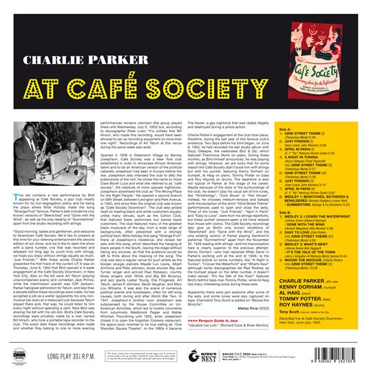 At Café Society (Red Coloured Vinyl) - Vinile LP di Charlie Parker - 2