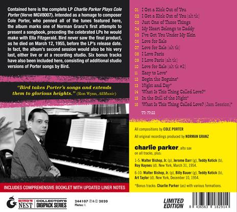Plays Cole Porter (with Bonus Tracks) - CD Audio di Charlie Parker - 2