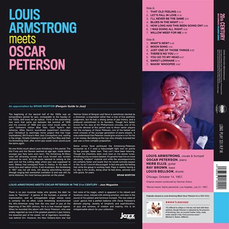 Louis Armstrong Meets Oscar Peterson (Limited Edition Yellow Vinyl) - Vinile LP di Louis Armstrong,Oscar Peterson - 2