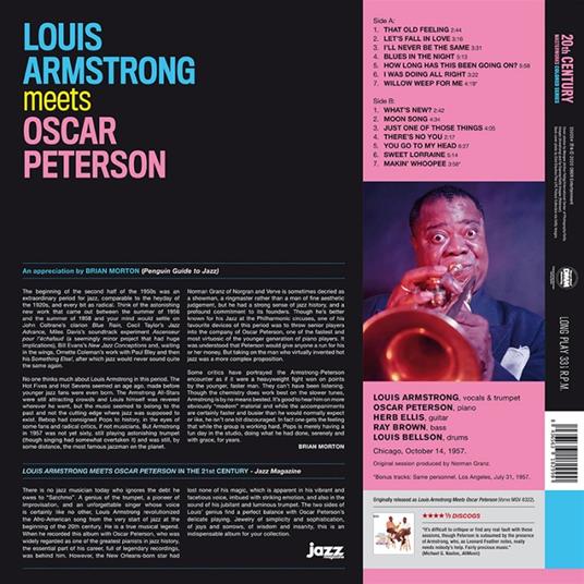 Louis Armstrong Meets Oscar Peterson (Limited Edition Yellow Vinyl) - Vinile LP di Louis Armstrong,Oscar Peterson - 2