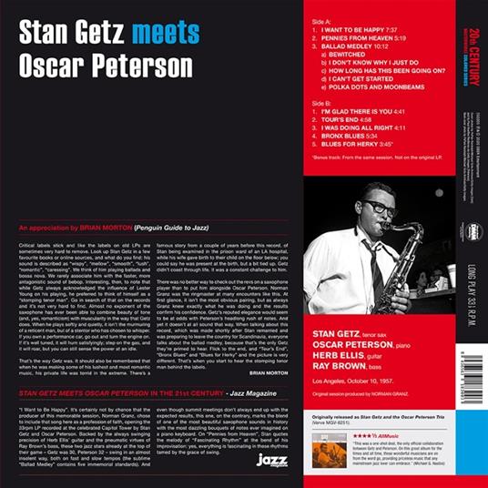 Stan Getz Meets Oscar Peterson (Limited Edition Orange Vinyl) - Vinile LP di Oscar Peterson,Stan Getz - 2