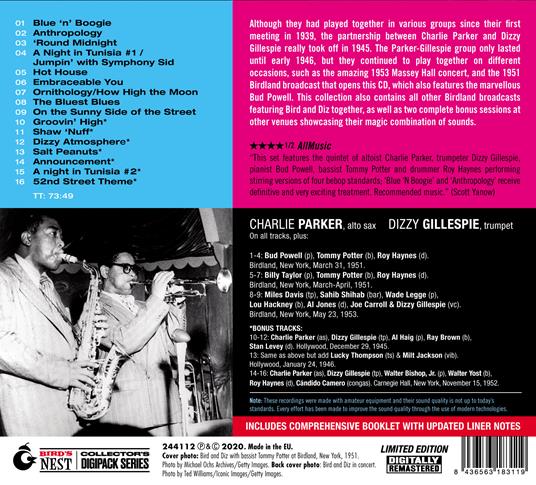 Complete Live at Birdland - CD Audio di Dizzy Gillespie,Charlie Parker - 2