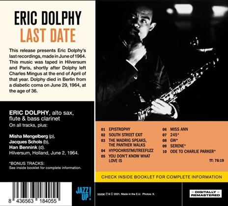 Last Date - CD Audio di Eric Dolphy - 2