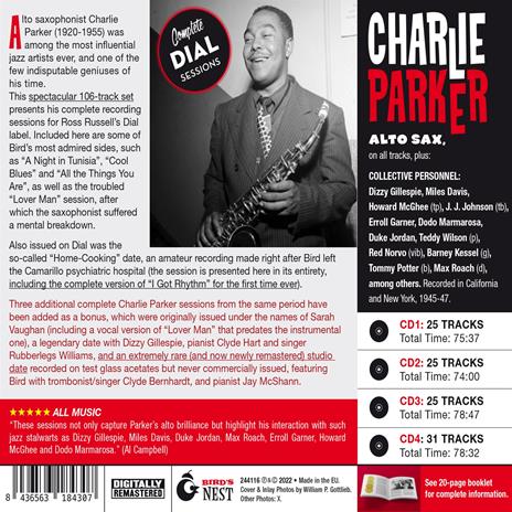 Complete Dial Sessions (4 CD Box) - CD Audio di Charlie Parker - 2
