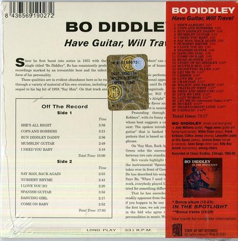 Have Guitar, Will Travel - In the Spotlight - CD Audio di Bo Diddley - 2