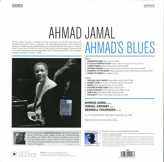 Ahmad's Blues (180 gr. Gatefold) - Vinile LP di Ahmad Jamal - 2