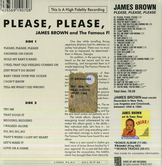 Please, Please, Please - Papa's Got a Brand New Bag (Import) - CD Audio di James Brown - 2