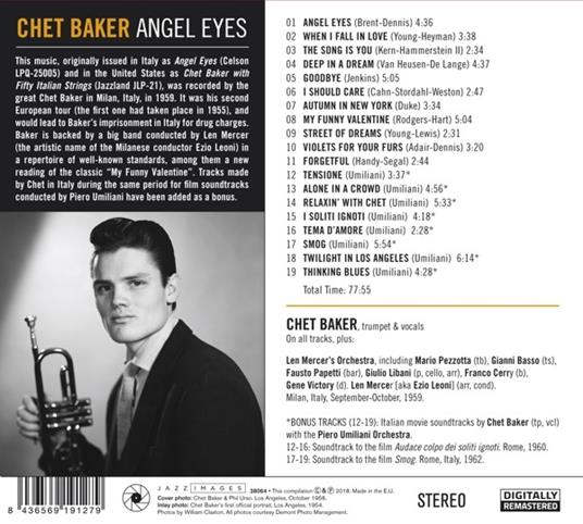 Angel Eyes ( + Bonus Track) - CD Audio di Chet Baker - 2