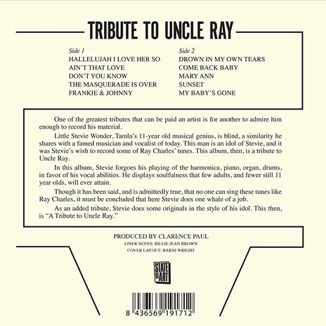 Tribute to Uncle Ray - CD Audio di Stevie Wonder - 2