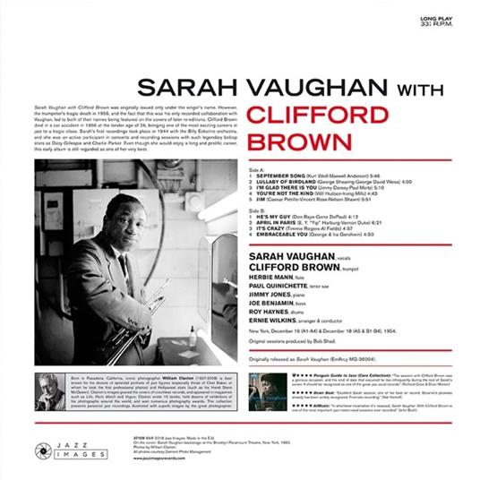 Sarah Vaughan with Clifford Brown - Vinile LP di Clifford Brown,Sarah Vaughan - 2