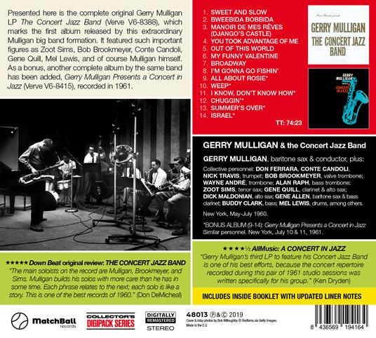 The Concert Jazz Band - CD Audio di Gerry Mulligan