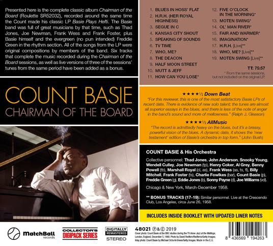 Chairman of the Board (with Bonus Tracks) - CD Audio di Count Basie - 2