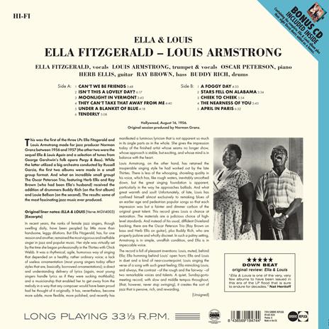 Ella and Louis (180 gr.) - Vinile LP + CD Audio di Louis Armstrong,Ella Fitzgerald - 2