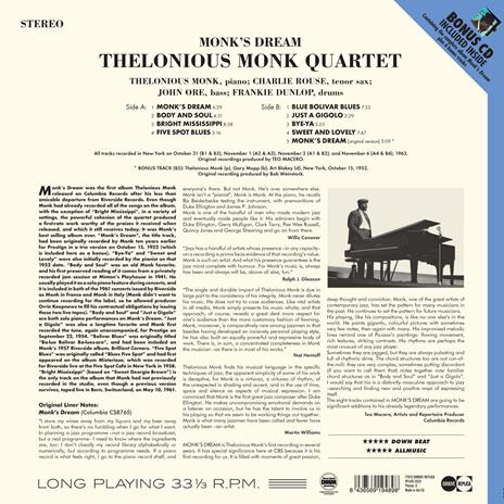 Monk's Dream - Vinile LP + CD Audio di Thelonious Monk - 2