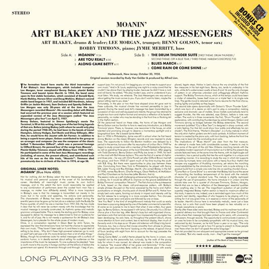 Moanin - Vinile LP + CD Audio di Art Blakey - 2